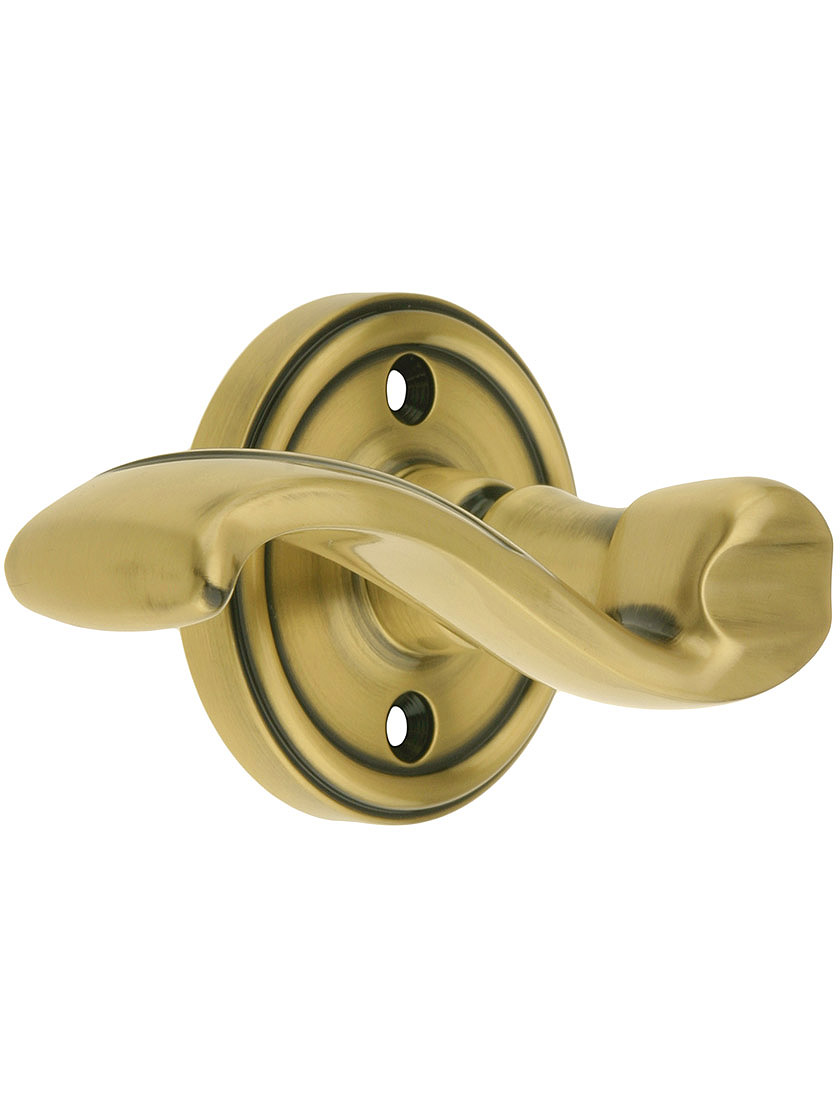 Grandeur Georgetown Rosette Set With Portofino Levers Left Hand in Antique Brass with .